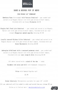 Holy Schnitzels menu